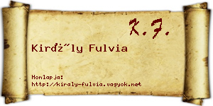 Király Fulvia névjegykártya